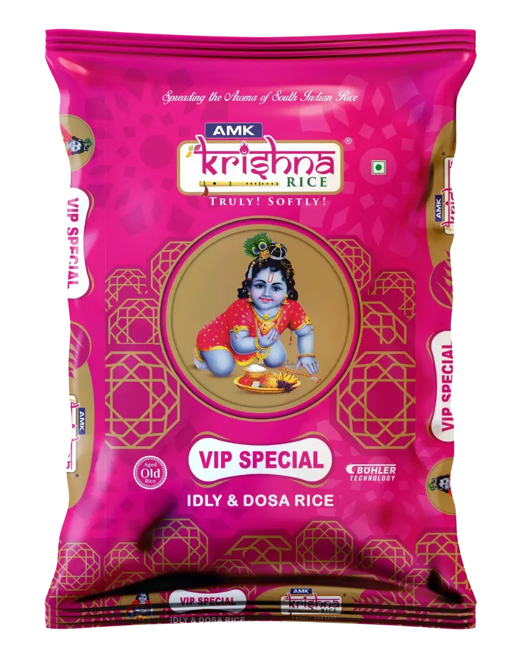 AMK Krishna Pink Rice Bag